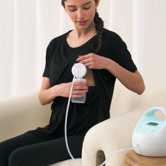 Little Sleepies Black Women's Nursing Top, XXL - Picture 2 of 3